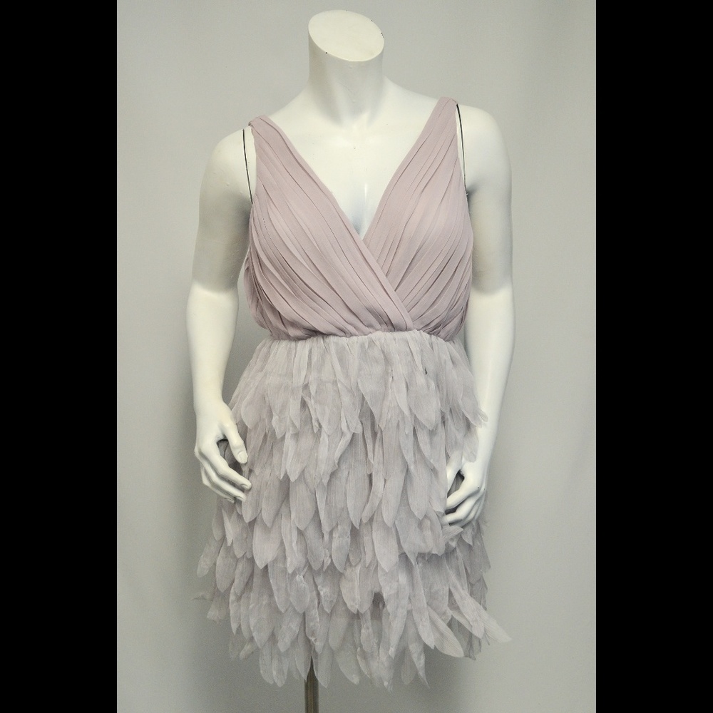 Ark & Co Feathered Style Gray Dress